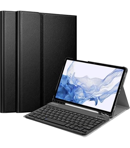 Amazon.com: Samsung Galaxy Tab S8 and Tab S7 Book Cover Keyboard